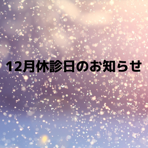 【12月休診日のお知らせ】